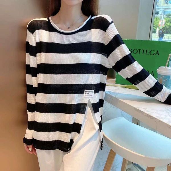 women's sweaters women full sleeve street pullover knitted elegant cardigan striped basic knit irregular autumn korean fashion outwear, White;black
women's sweaters women full sleeve street pullover knitted elegant cardigan striped basic knit irregular autumn korean fashion outwear, White;black