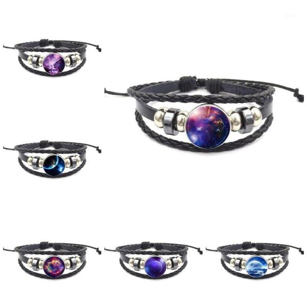 glaze for girls gifts purple nebula space universe black leather bracelet bangle with glass cabochon jewelry1, Golden;silver
glaze for girls gifts purple nebula space universe black leather bracelet bangle with glass cabochon jewelry1, Golden;silver