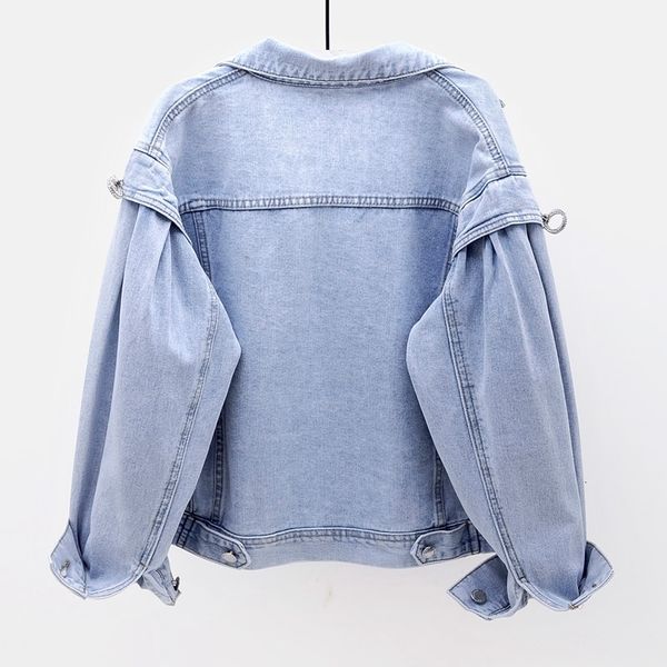 vintage light blue denim coat women short outwear chaquetas mujer loose removable diamonds appliques jeans jacket female wmzl, Black;brown
vintage light blue denim coat women short outwear chaquetas mujer loose removable diamonds appliques jeans jacket female wmzl, Black;brown
