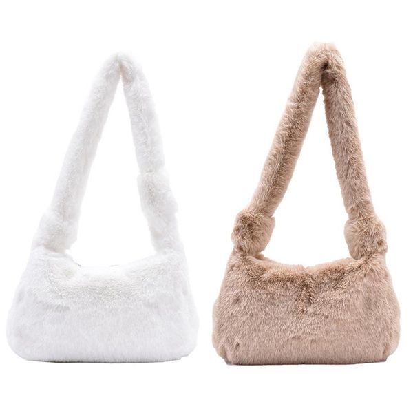 asds-2 pcs women's plush solid color shoulder underarm bag soft autumn and winter handbag retro mini tote bag white & khaki
asds-2 pcs women's plush solid color shoulder underarm bag soft autumn and winter handbag retro mini tote bag white & khaki