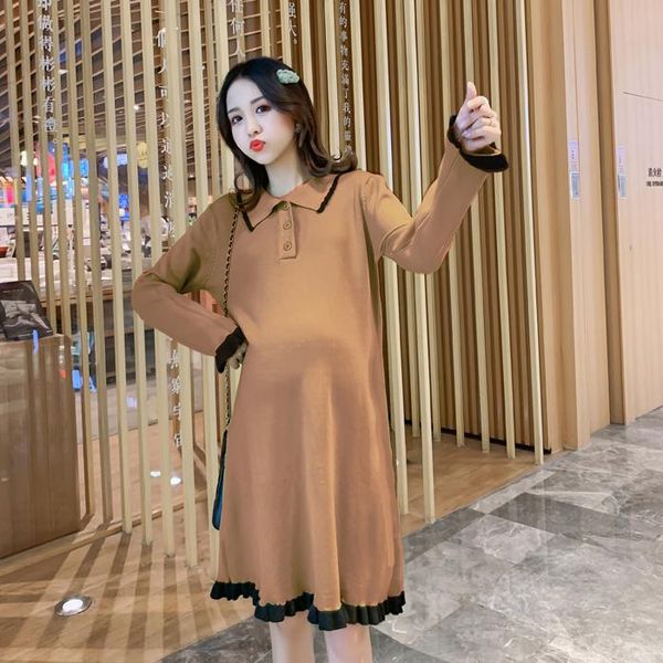 maternity dresses autumn and winter long sleeve loose pregnant women knitting dress turn-down collar stretched cotton wholesale, White
maternity dresses autumn and winter long sleeve loose pregnant women knitting dress turn-down collar stretched cotton wholesale, White