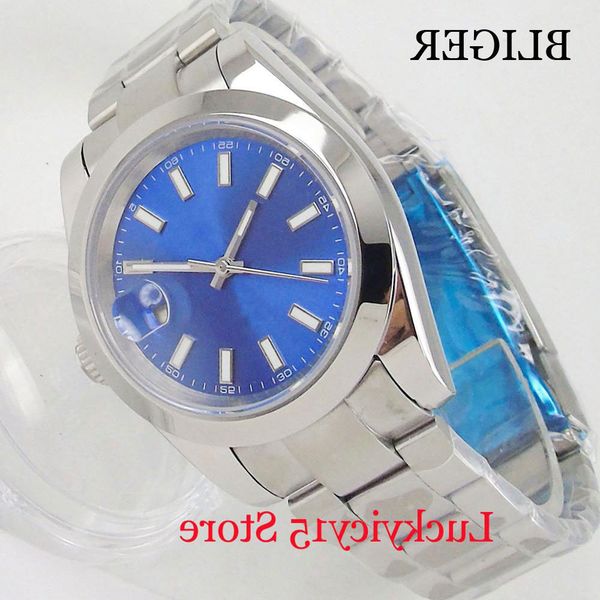 bliger men's with auto date blue dial sapphire glass polished case stainless steel bracelet 40mm self winding watch, Slivery;brown
bliger men's with auto date blue dial sapphire glass polished case stainless steel bracelet 40mm self winding watch, Slivery;brown