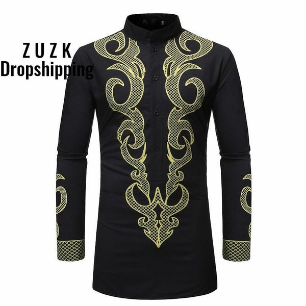 men's dress shirts men middle east style printing shirt camisa masculina , long slim fit stand collar us size, White;black
men's dress shirts men middle east style printing shirt camisa masculina , long slim fit stand collar us size, White;black