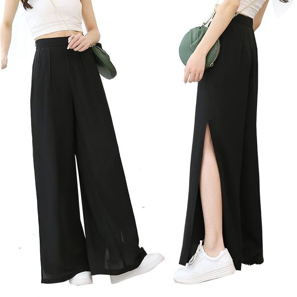 women's pants & capris side slit high waist open leg wide summer chiffon casual loose thin skirt throw, Black;white
women's pants & capris side slit high waist open leg wide summer chiffon casual loose thin skirt throw, Black;white