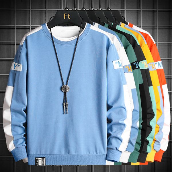 men's tees & polos t-shirts autumn long sleeve loose fashion brand round neck upper garment bottomed shirt sweater, White;black
men's tees & polos t-shirts autumn long sleeve loose fashion brand round neck upper garment bottomed shirt sweater, White;black