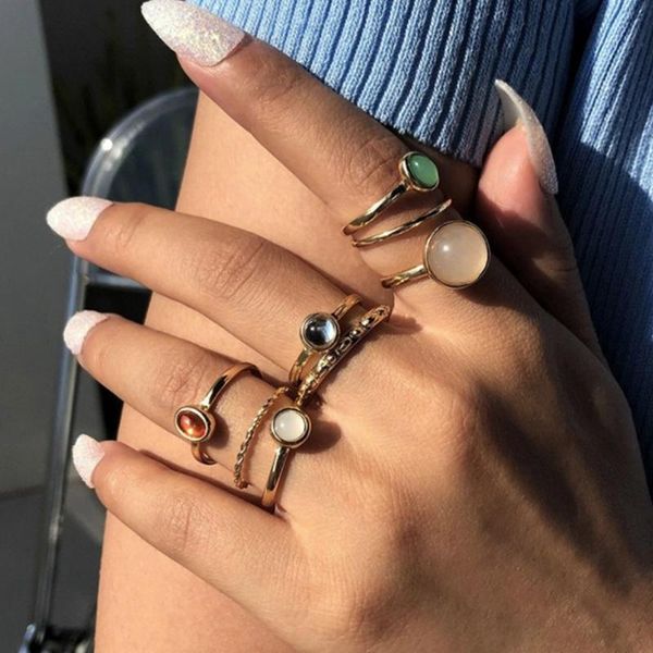 cluster rings 2021 korea 8pcs/set vintage colorful stone metallic chain trendy geometry hit set for women girls jewelry, Golden;silver
cluster rings 2021 korea 8pcs/set vintage colorful stone metallic chain trendy geometry hit set for women girls jewelry, Golden;silver