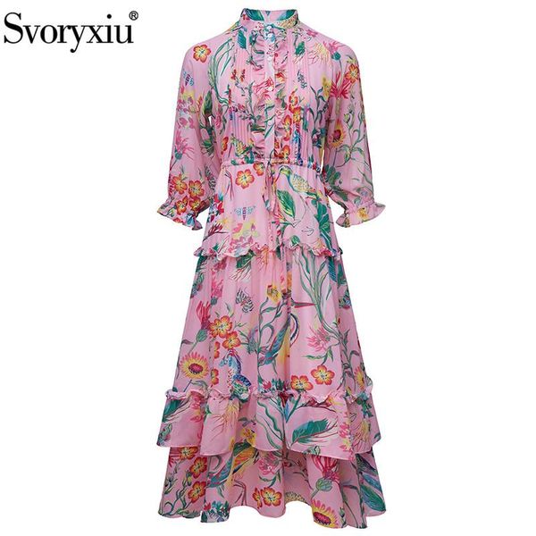 svoryxiu 2021runway designer summer party long dress women's fashion 3/4 sleeve ruffles flower print elegant dresses vestdios, Black;gray
svoryxiu 2021runway designer summer party long dress women's fashion 3/4 sleeve ruffles flower print elegant dresses vestdios, Black;gray