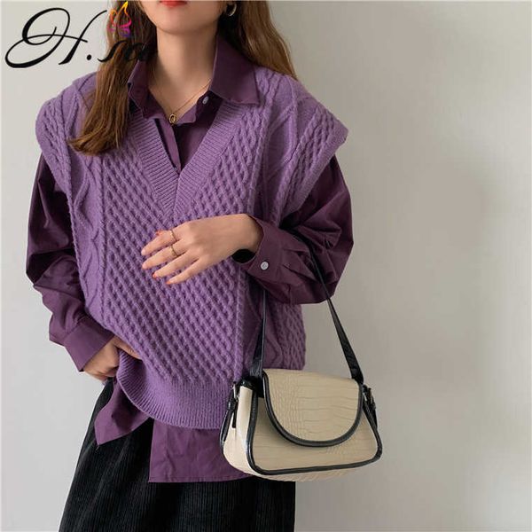 h.sa knit vest casual shirt two piece suit girls pullover spring knitted women sweater korean 2 pcs sweater vest with blouse 210716, White;black
h.sa knit vest casual shirt two piece suit girls pullover spring knitted women sweater korean 2 pcs sweater vest with blouse 210716, White;black