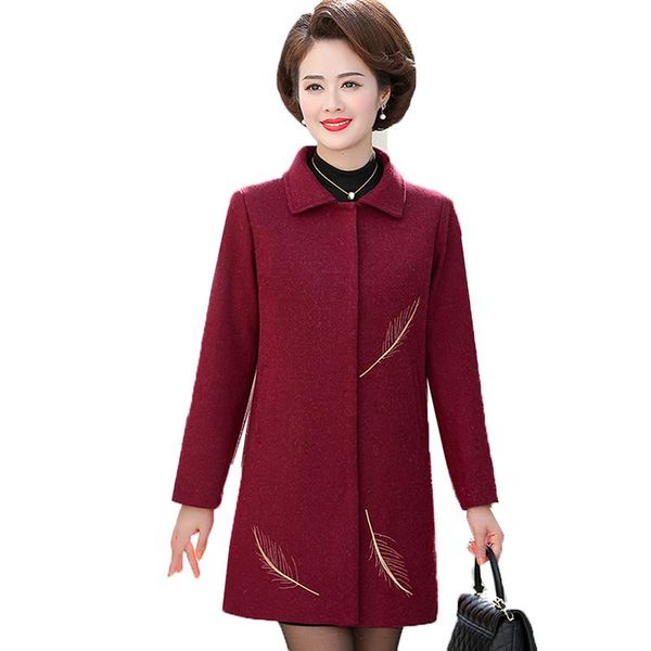 women's wool & blends blended woolen coat 2021 spring autumn jacket middle-aged elderly mothers mid-length casual outerwear red blue, Black
women's wool & blends blended woolen coat 2021 spring autumn jacket middle-aged elderly mothers mid-length casual outerwear red blue, Black