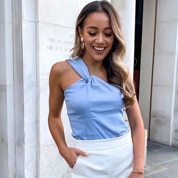 one shoulder irregular blouse shirt women summer blue shirt blouse chemise femme elegant backless ruffle blusas, White
one shoulder irregular blouse shirt women summer blue shirt blouse chemise femme elegant backless ruffle blusas, White