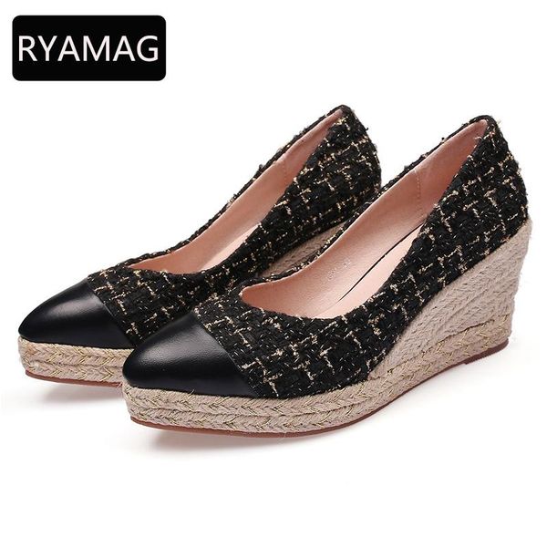 dress shoes ryamag 2021 women's espadrilles wedge sandals single straw weave fashion pointed high heels thick bottom, Black
dress shoes ryamag 2021 women's espadrilles wedge sandals single straw weave fashion pointed high heels thick bottom, Black