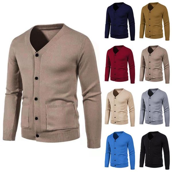 men's sweaters knit v neck cardigans sweater simple buttons pockets solid casual jumpers warm button long sleeve clothing, White;black
men's sweaters knit v neck cardigans sweater simple buttons pockets solid casual jumpers warm button long sleeve clothing, White;black