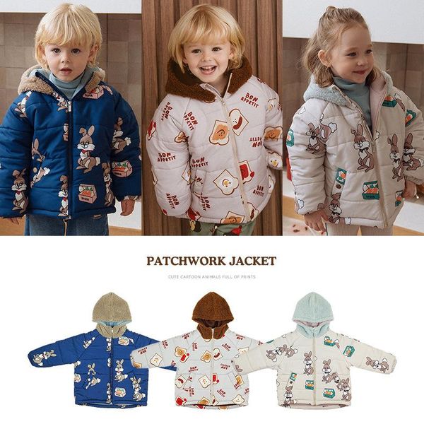 down coat winter children's cotton padded clothes korean cute cartoon leisure thickened plush boys' and girls' warm hooded ja, Blue;gray
down coat winter children's cotton padded clothes korean cute cartoon leisure thickened plush boys' and girls' warm hooded ja, Blue;gray