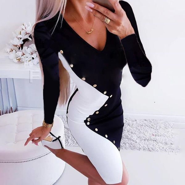 casual dresses fashion women's dress two tone patchwork bodycon women v-neck long sleeve midi with button robe femme, Black;gray
casual dresses fashion women's dress two tone patchwork bodycon women v-neck long sleeve midi with button robe femme, Black;gray