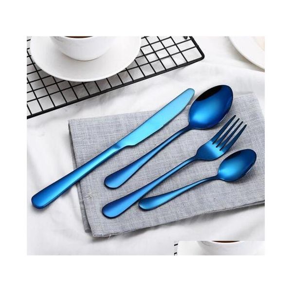 4 pcs/set stainless steel cutlery gold/black/mix colors/blue/silver plated dinnerware knife fork jllaam ladyshome
4 pcs/set stainless steel cutlery gold/black/mix colors/blue/silver plated dinnerware knife fork jllaam ladyshome