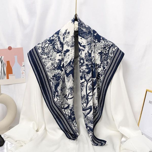 scarves women tropical silk square scarf hijab large foulard femme bandanas wraps luxury beach neckerchief headband ribbon for ladies, Blue;gray
scarves women tropical silk square scarf hijab large foulard femme bandanas wraps luxury beach neckerchief headband ribbon for ladies, Blue;gray