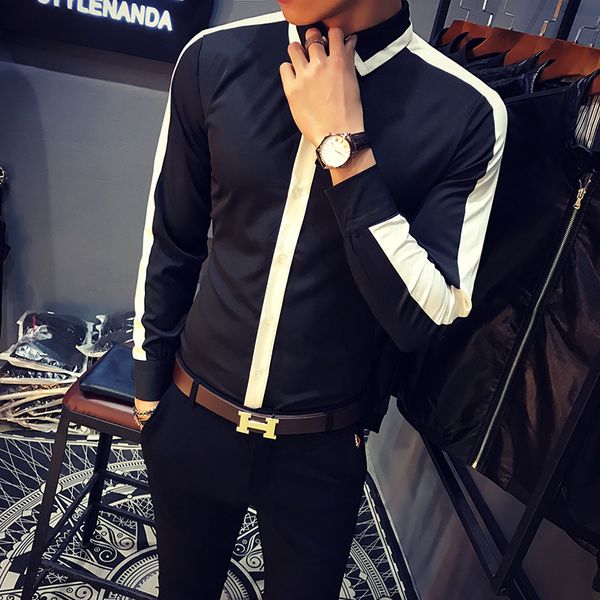 new 5xl-s plus tamanho contraste cor camisas de manga longa para roupas masculinas 2021 simples magro ajuste casual clube formatura vestido, Black;brown
new 5xl-s plus tamanho contraste cor camisas de manga longa para roupas masculinas 2021 simples magro ajuste casual clube formatura vestido, Black;brown