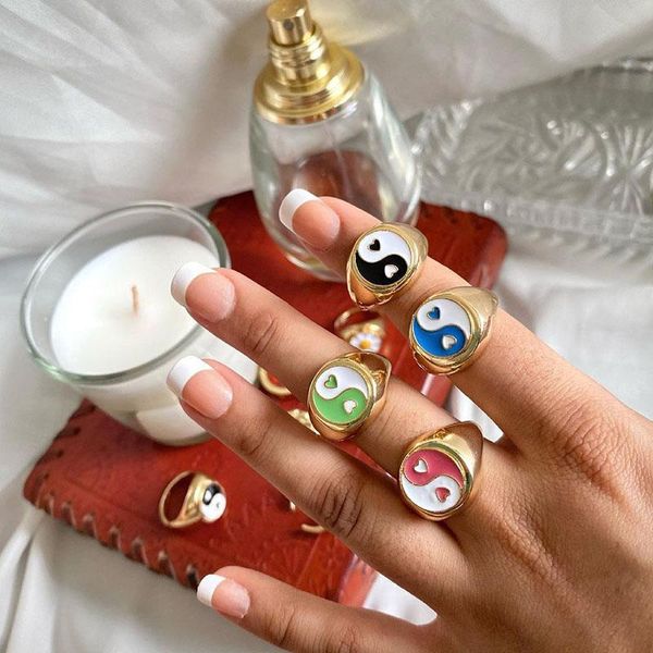 cluster rings yin yang for women stainless steel gold lucky heart finger ring 2021 korean cute birthday minimalist jewelry gift, Golden;silver
cluster rings yin yang for women stainless steel gold lucky heart finger ring 2021 korean cute birthday minimalist jewelry gift, Golden;silver