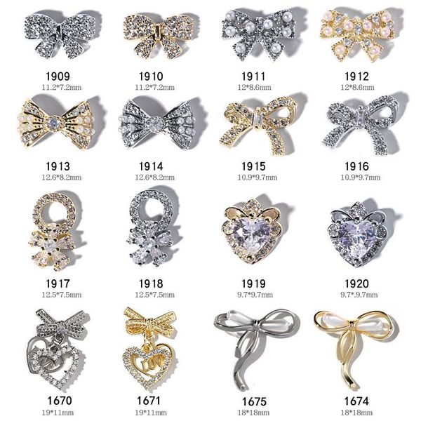 nail art decorations 2pcs luxury zircon 3d charm diamonds crystal pearl alloy bowknot design jewelry manicure accessories, Silver;gold
nail art decorations 2pcs luxury zircon 3d charm diamonds crystal pearl alloy bowknot design jewelry manicure accessories, Silver;gold