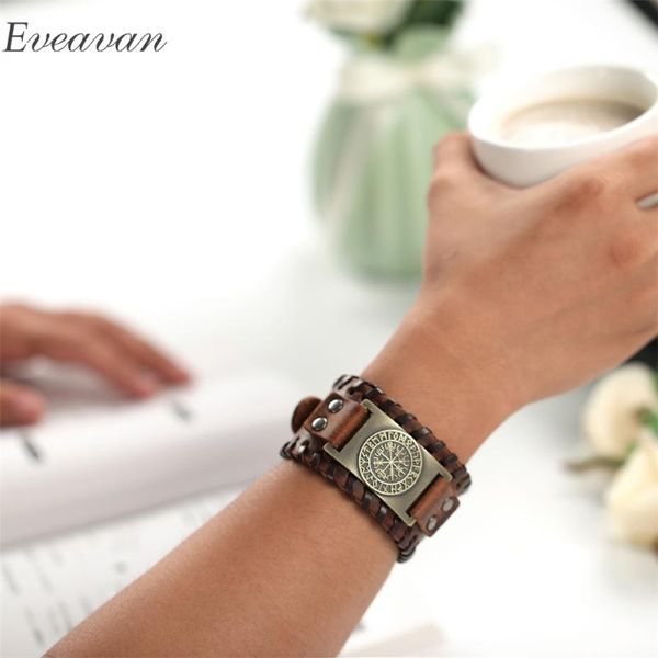 charm bracelets eueavan 5pcs wicca norse rune vegvisir compass bracelet brown black wide genuine leather wristband punk bangles for men, Golden;silver
charm bracelets eueavan 5pcs wicca norse rune vegvisir compass bracelet brown black wide genuine leather wristband punk bangles for men, Golden;silver