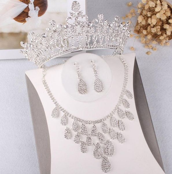 earrings & necklace baroque luxury sparkling crystal bridal jewelry set rhinestone tiaras crown earring wedding african beads sets, Silver
earrings & necklace baroque luxury sparkling crystal bridal jewelry set rhinestone tiaras crown earring wedding african beads sets, Silver