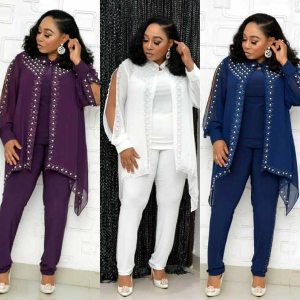 women's blouses & shirts african woman suit fix and beading decoration folk style fashion leisure 3 pcs. set k8wh, White
women's blouses & shirts african woman suit fix and beading decoration folk style fashion leisure 3 pcs. set k8wh, White