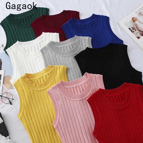 women sweater vest spring autumn solid o-neck short knitted navel clothes korean sweet simple fashion vests 210531, Black;white
women sweater vest spring autumn solid o-neck short knitted navel clothes korean sweet simple fashion vests 210531, Black;white