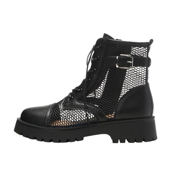 sandals women's mesh shoes summer boots genuine leather dress fashion baotou lace up zip girls student mid-heel, Black
sandals women's mesh shoes summer boots genuine leather dress fashion baotou lace up zip girls student mid-heel, Black