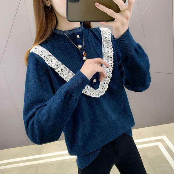 semi turtleneck sweater women's loose fit, korean version for outdoor wear, 2021 new foreign style lace fashion base coat, versatile in, White;black
semi turtleneck sweater women's loose fit, korean version for outdoor wear, 2021 new foreign style lace fashion base coat, versatile in, White;black