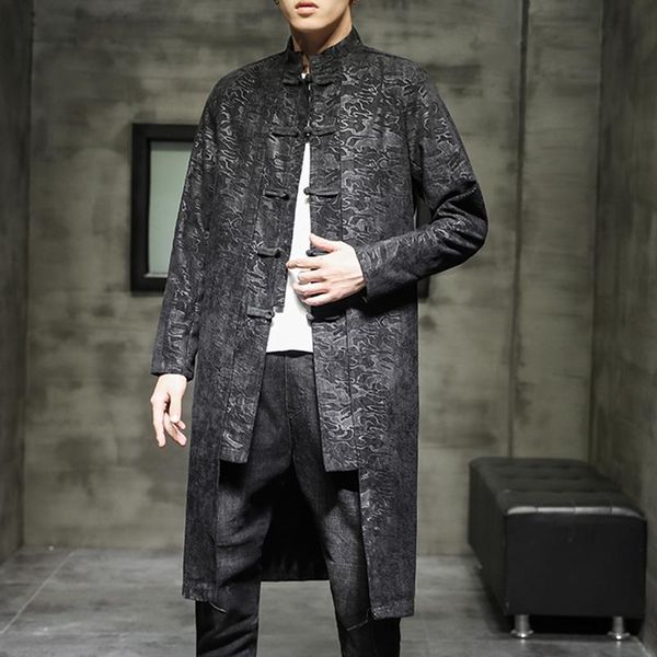 men's jackets autumn brocade patterned tang dynasty long gown coat, Black;brown
men's jackets autumn brocade patterned tang dynasty long gown coat, Black;brown
