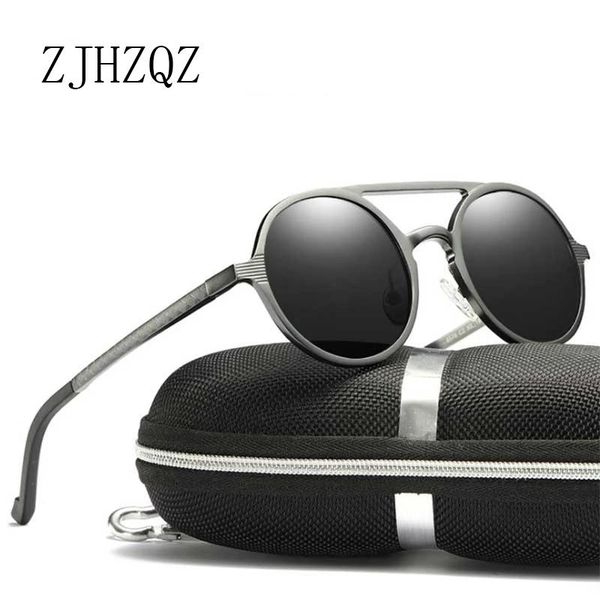 sunglasses men's polarized punk vintage round frame fashion aluminum-magnesium glasses outdoor driving eyewears, White;black
sunglasses men's polarized punk vintage round frame fashion aluminum-magnesium glasses outdoor driving eyewears, White;black