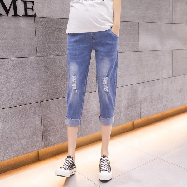 maternity bottoms pregnant women summer belly jeans knee-length high waist denim pants adjustable casual cotton capris trousers, White
maternity bottoms pregnant women summer belly jeans knee-length high waist denim pants adjustable casual cotton capris trousers, White