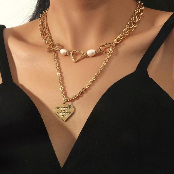 pendant necklaces women's hollow love heart pearls choker gold thick chain multi-layer clavicle necklace for women vintage fashion jewe, Silver
pendant necklaces women's hollow love heart pearls choker gold thick chain multi-layer clavicle necklace for women vintage fashion jewe, Silver