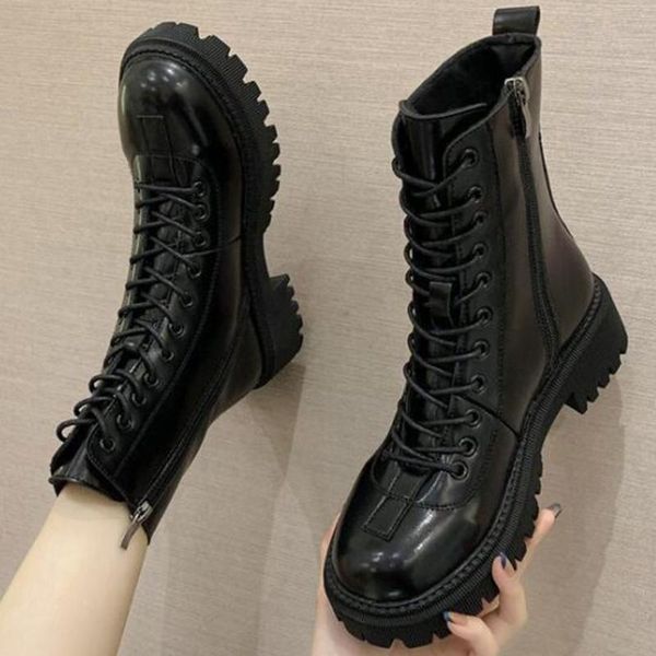 boots women ankle british style lace up non-slip motorcycle fashion casual short autumn shoes ll850, Black
boots women ankle british style lace up non-slip motorcycle fashion casual short autumn shoes ll850, Black