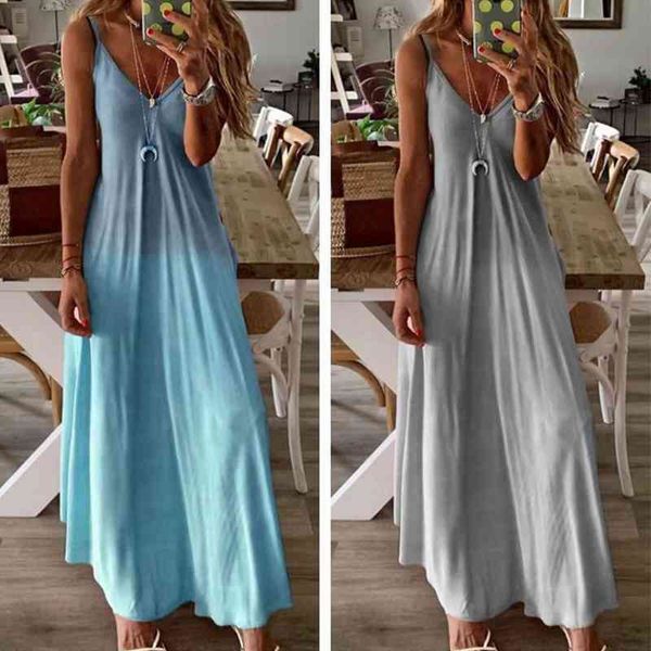 women beach maxi dresses summer sling v neck gradient loose long ladies blue bohemia vestido plus size 5xl 210526, Black;gray
women beach maxi dresses summer sling v neck gradient loose long ladies blue bohemia vestido plus size 5xl 210526, Black;gray
