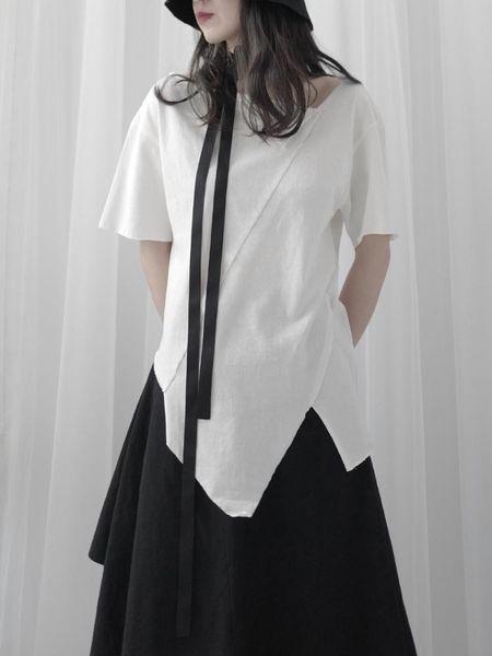 women's t-shirt big mountain this japanese system deconstructs women short sleeve summer personality irregular designer small crowd sho, White
women's t-shirt big mountain this japanese system deconstructs women short sleeve summer personality irregular designer small crowd sho, White
