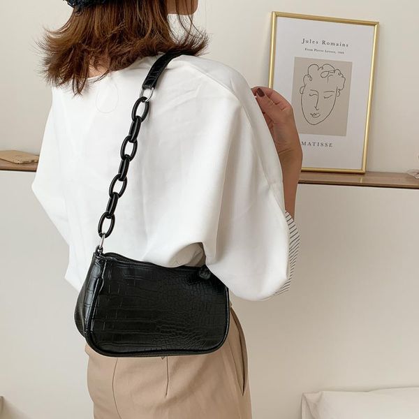 fashion pu leather women baguette handbags vintage crocodile pattern ladies small purse shoulder bags female chain armpit bag
fashion pu leather women baguette handbags vintage crocodile pattern ladies small purse shoulder bags female chain armpit bag