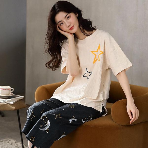 women's sleepwear pajamas women summer 2021 cotton simple ins style short sleeve set, Black;red
women's sleepwear pajamas women summer 2021 cotton simple ins style short sleeve set, Black;red