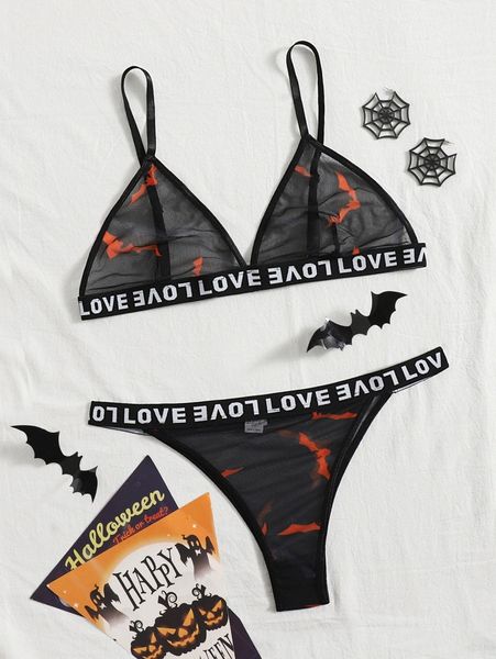 plus halloween bat print mesh lingerie set b11z#, Black;white
plus halloween bat print mesh lingerie set b11z#, Black;white