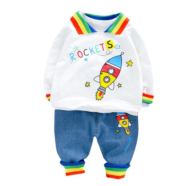 children clothing sets rainbow lapel sweater pullover+pants denim baby boys girls sets cartoon print kids 2pcs suit active suits, White
children clothing sets rainbow lapel sweater pullover+pants denim baby boys girls sets cartoon print kids 2pcs suit active suits, White