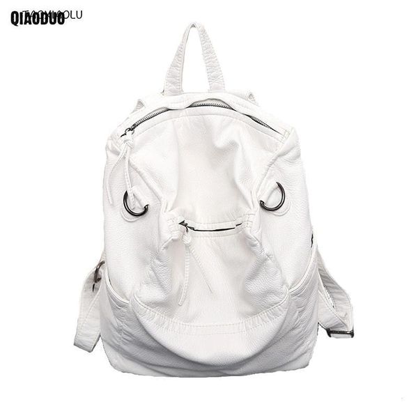 backpack style sale women soft washled leather female shoulder bag design large capacity travel schoold bags black white
backpack style sale women soft washled leather female shoulder bag design large capacity travel schoold bags black white