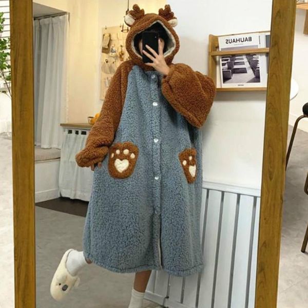 women's sleepwear women pajamas thickened warm nightgown plus velvet sleep robe autumn and winter cute home service mid-length fashion, Black;red
women's sleepwear women pajamas thickened warm nightgown plus velvet sleep robe autumn and winter cute home service mid-length fashion, Black;red