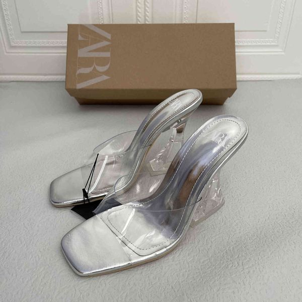 sandals autumn women's super high-heeled slippers transparent crystal heel plastic silver summer r4l9, Black
sandals autumn women's super high-heeled slippers transparent crystal heel plastic silver summer r4l9, Black