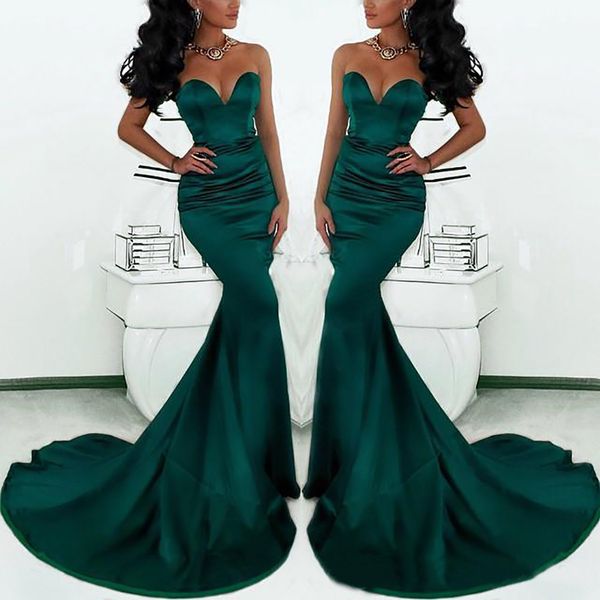 new mermaid satin sleeveless evening dresses girls pageant prom party gown formal dress custom sweetheart sweep train sexy, Black;red
new mermaid satin sleeveless evening dresses girls pageant prom party gown formal dress custom sweetheart sweep train sexy, Black;red