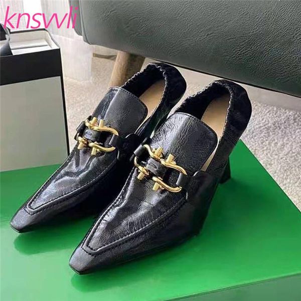 dress shoes runway high heels women metal buckle decoration square toe ladies genuine leather designer pumps woman mules, Black
dress shoes runway high heels women metal buckle decoration square toe ladies genuine leather designer pumps woman mules, Black