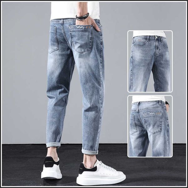 men's capris summer thin korean fashion loose straight leg jeans elastic casual pants, Blue
men's capris summer thin korean fashion loose straight leg jeans elastic casual pants, Blue