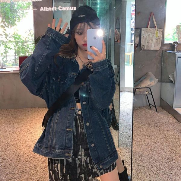 women's jackets blue jean loose jacket women autumn retro leopard long sleeved single breasted cazadora mujer coats ef50wj, Black;brown
women's jackets blue jean loose jacket women autumn retro leopard long sleeved single breasted cazadora mujer coats ef50wj, Black;brown