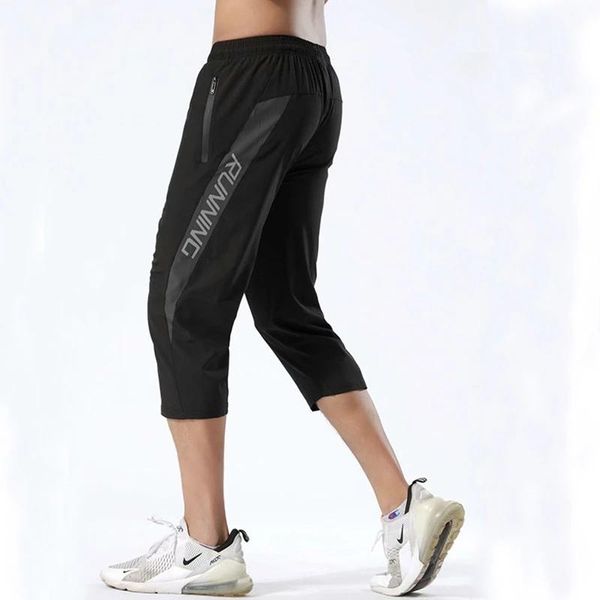 running pants men's 3/4 sport with zipper pockets training joggings men soccer fitness for, Black;blue
running pants men's 3/4 sport with zipper pockets training joggings men soccer fitness for, Black;blue