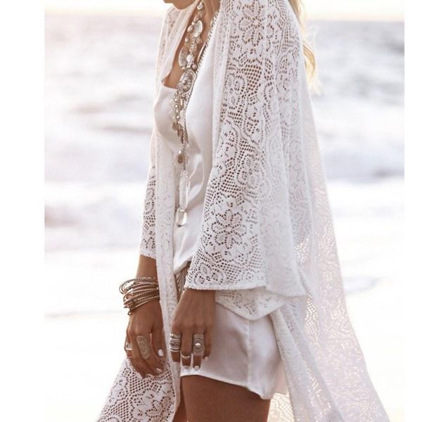 women's swimwear bohemian shirt fringed lace kimono cardigan white tassel beach blouse shawl female veil, White;black
women's swimwear bohemian shirt fringed lace kimono cardigan white tassel beach blouse shawl female veil, White;black