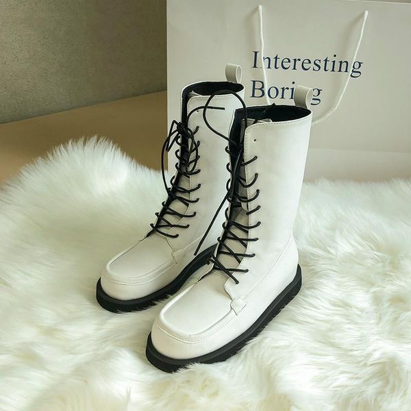 boots female british style autumn winter fashion round toe cross strap flat bottom white mid-tube all-match women ankle, Black
boots female british style autumn winter fashion round toe cross strap flat bottom white mid-tube all-match women ankle, Black